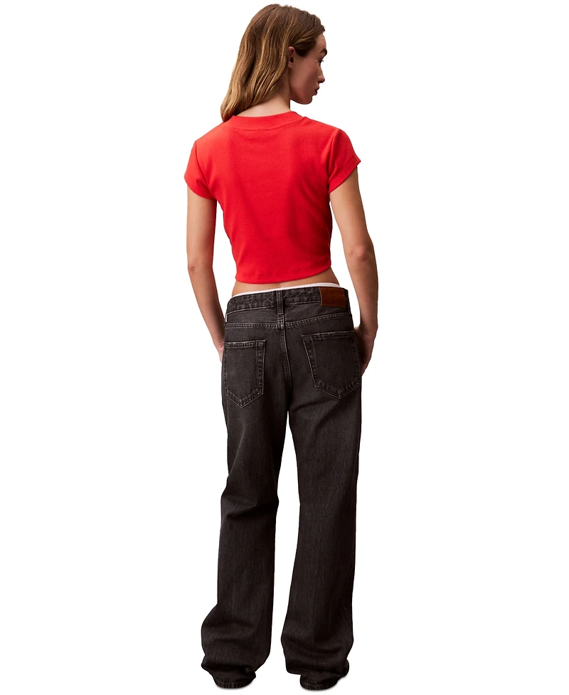 Calvin Klein Jeans Women's Monogram Logo Baby T-Shirt