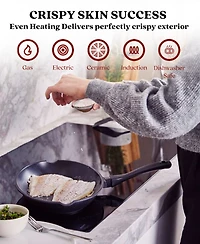 Alva Energy 13.4" Oval Nonstick Ceramic Fish Frying Pan – Non-Toxic, Pfas-Free, Whole Fish Ready