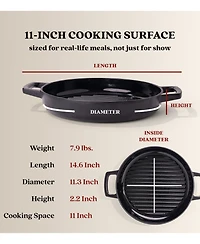 Alva Nori 11" Pre-Seasoned Cast Iron Grill Pan