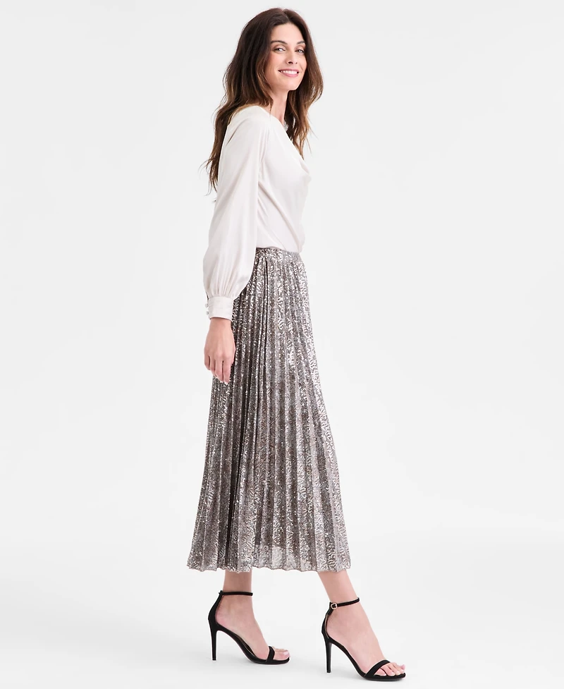Anne Klein Women's Pull-On Pleated Midi Skirt