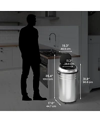 iTouchless Stainless Steel Sensor Trash Can with Dual AbsorbX Odor Filters and Wheels, Silver