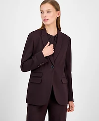 Anne Klein Women's Curved-Lapel Double-Pocket Blazer