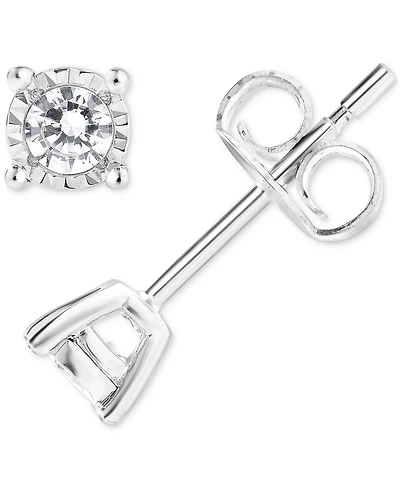 TruMiracle Diamond Stud Earrings (1/4 ct. t.w.) in 14k White Gold