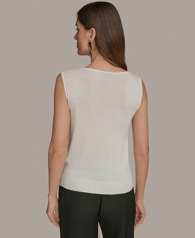 Donna Karan New York Women's Sleeveless Drape-Front Top