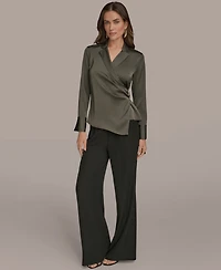 Donna Karan New York Women's Long-Sleeve Collared Blouse