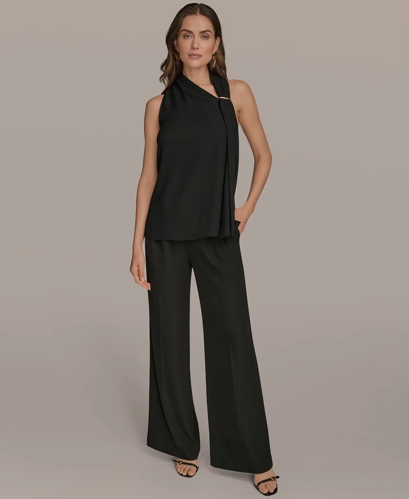 Donna Karan New York Women's Sleeveless Scarf-Tie Top