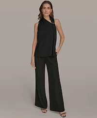 Donna Karan New York Women's Sleeveless Scarf-Tie Top