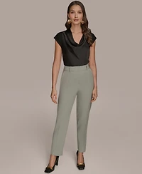 Donna Karan New York Women's Flat-Front Straight-Leg Pants