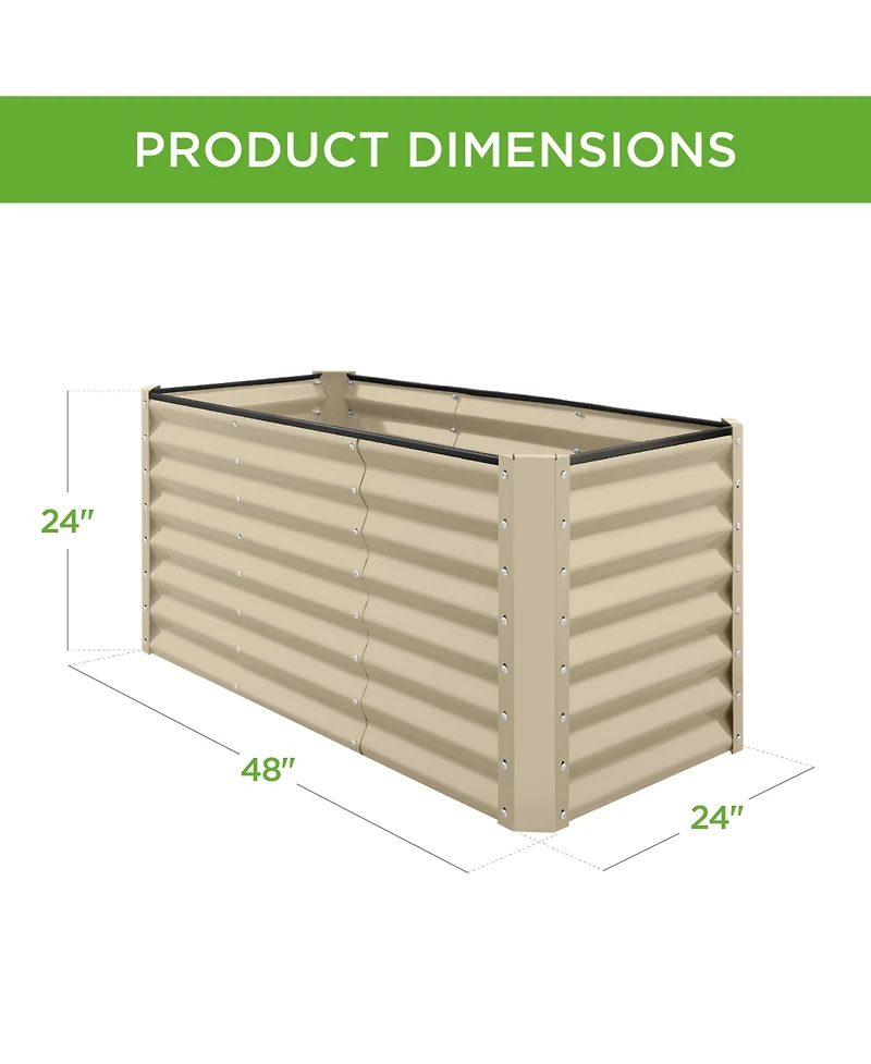 Best Choice Products 4x2x2ft Outdoor Metal Raised Garden Bed, Planter Box for Vegetables, Flowers