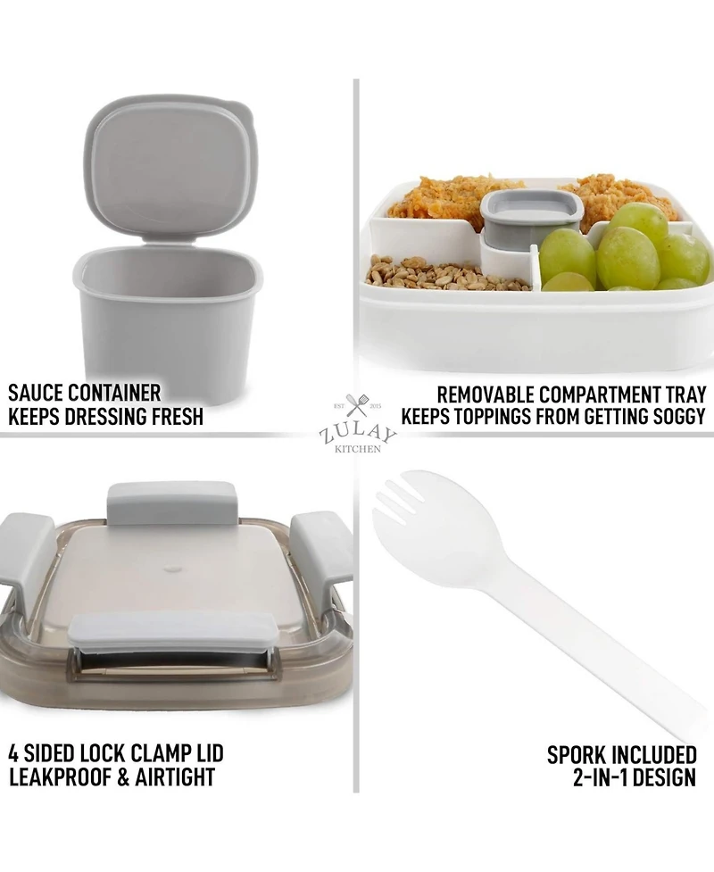 Leak Proof Salad Dressing Container To Go With Smart Lock Design