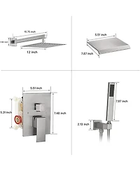 Greenspring 3-Spray Patterns With 2.5 Gpm in. Showerhead Wall Mounted Dual Shower Heads Valve Brushed Nickel