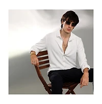 Campus Sutra Men's Chalk White Rope-Textured Shirt