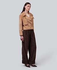 Furniq Uk Women's Suede Cropped Trench Style Jacket, Created For Macy's