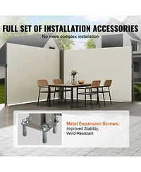 Slickblue Waterproof Retractable Side Awning Privacy Screen for Garden Patio or Balcony Use