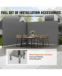 Slickblue Waterproof Retractable Side Awning Privacy Screen for Garden Patio or Balcony Use
