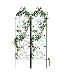 Slickblue 2 Pieces Rustproof Metal Garden Trellis for Strong Climbing Plant Support