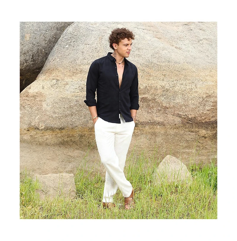 Campus Sutra Men's Midnight Black Hive-Checkered Shirt