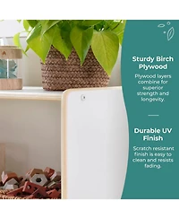 Guidecraft EdQ 3-Shelf Open Storage 36" - Natural: Children's Wooden Home and Classroom Toy Book Organizer with Shelves Bins