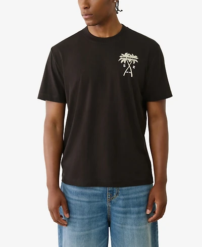True Religion Men's Short Sleeve Palm Tree T-Shirt
