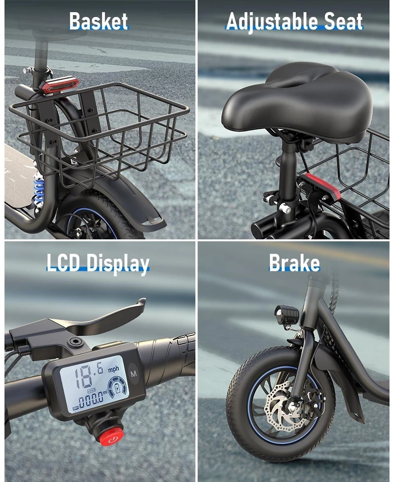 Gyroshoes Electric Scooter Adults with Seat, 450W Motor Up Smart Lcd Display, 25Miles Long Range, Electrically-Powered Motor Scooters