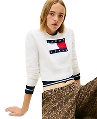 Tommy Jeans Women's Sparkle Flag Logo Sweater