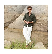 Campus Sutra Men's Fern Green Multitrack-Striped Shirt