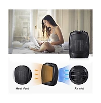 Zafro Portable Space Heater, 750W/1500W Ceramic Fan, Adjustable Thermostat, Energy-Efficient, Safe, Quiet, Quick Heating for Home & Office