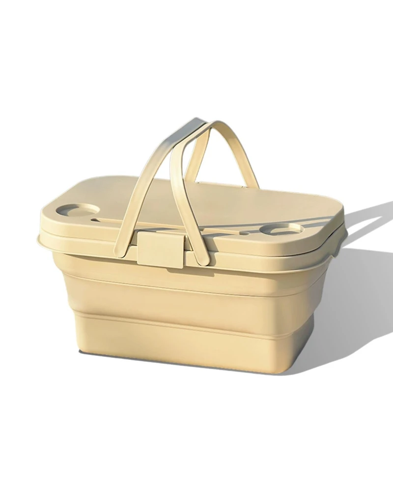 Collapsable Picnic Basket With Tray Stand