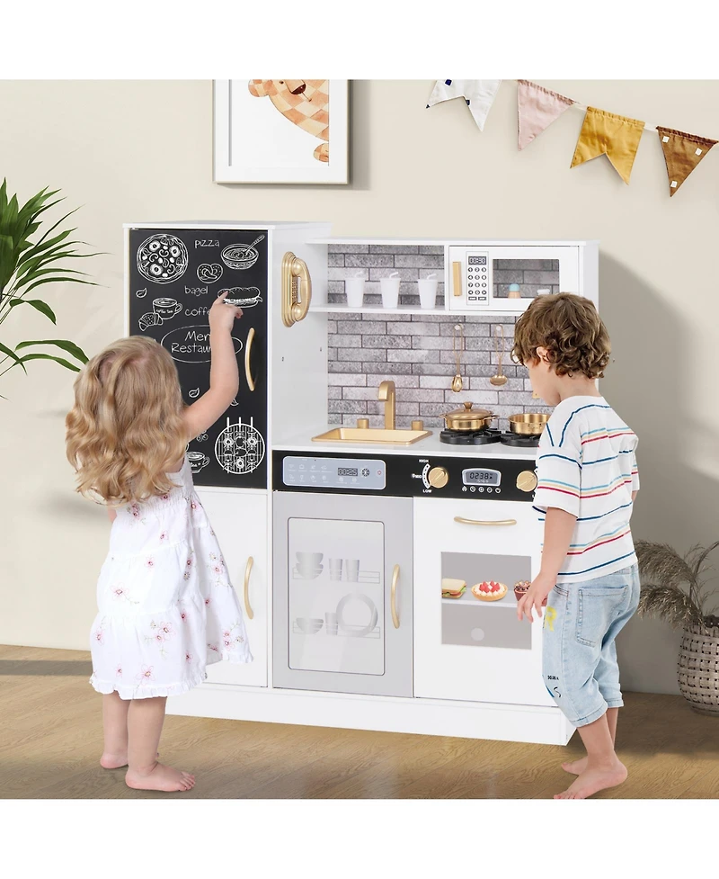 Slickblue Pretend Play Kitchen with Utensils for Kids Aged 3+