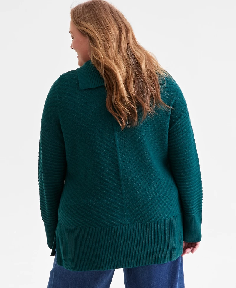 Style & Co Plus Size Envelope Neckline Tunic Sweater, Macy's Exclusive