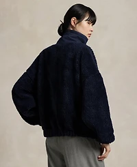 Polo Ralph Lauren Women's Bear High-Pile Fleece Mockneck Sweater