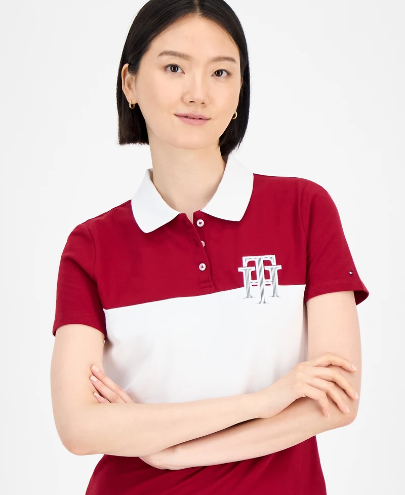 Tommy Hilfiger Women's Pieced Pique Short-Sleeve Polo Shirt