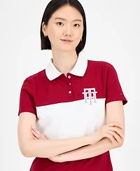 Tommy Hilfiger Women's Pieced Pique Short-Sleeve Polo Shirt