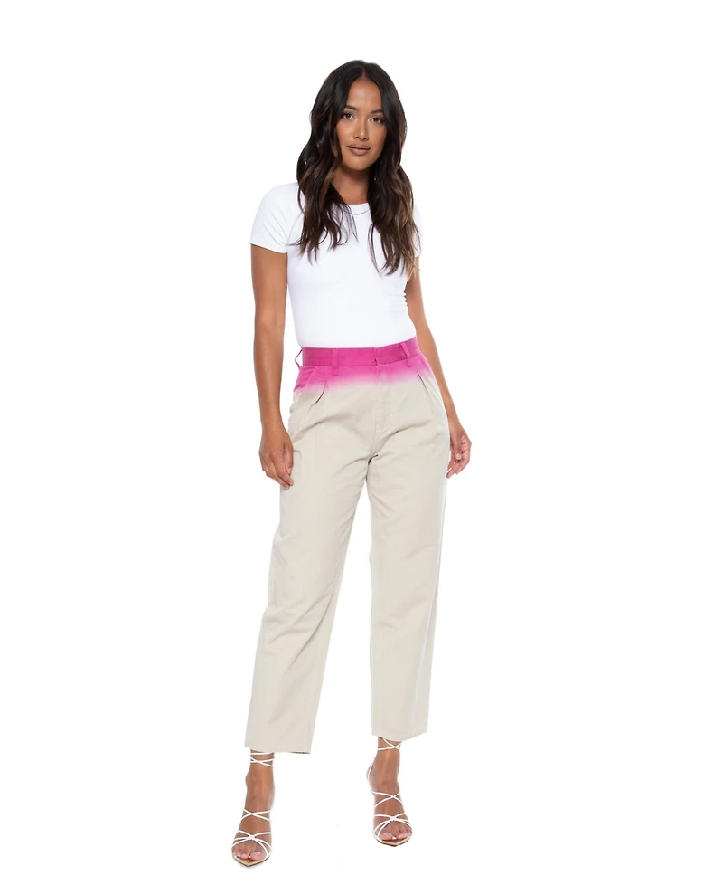 blue revival Women's Straight-Leg Dip Dye Trousers