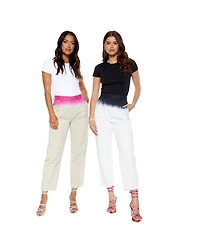 blue revival Women's Straight-Leg Dip Dye Trousers
