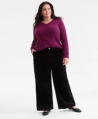 Style & Co Plus Wide-Leg Corduroy Pants, Macy's Exclusive