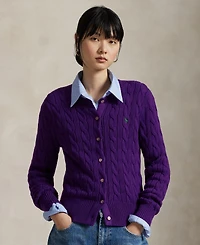 Polo Ralph Lauren Women's Cable-Knit Cotton Crewneck Cardigan