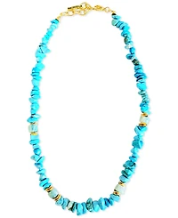 Minu Jewels Gold-Tone Turquoise & Amazonite Collar Necklace, 16" + 2" extender