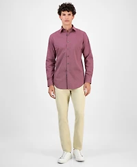 Alfani Men's Slim-Fit Spots Macro Diamond Print Dress Shirt, Macy's Exclusive