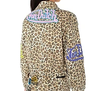 Von Dutch Women's Graphic Patched Leopard Jacket