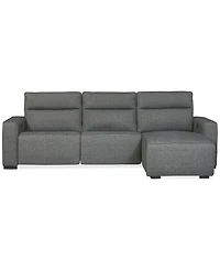 Miren 3-Pc. Fabric Chaise Sectional with 1 Power Headrest Recliner, Exclusively at Macy's