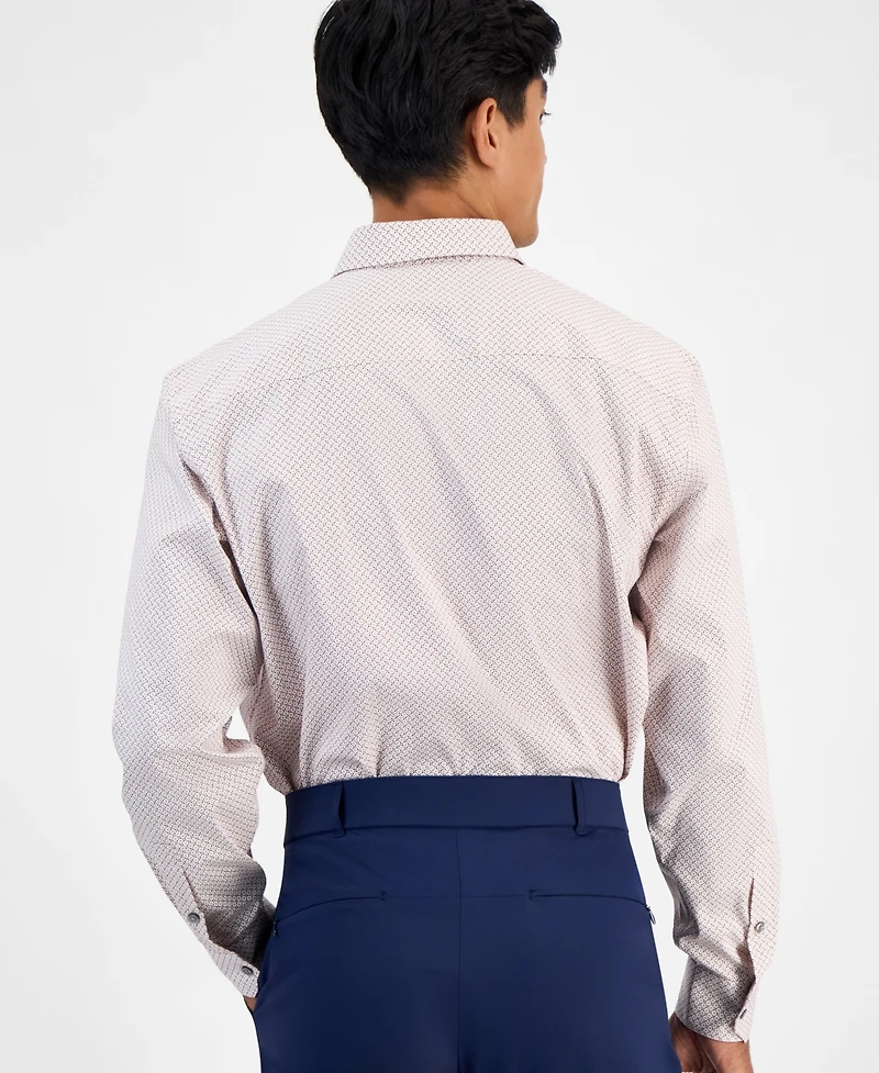 Alfani Men's Regular-Fit 4-Way Stretch Micro-Dot Dress Shirt, Created for Macy's