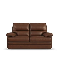 Flexsteel David 70" David Pecan Leather Loveseat