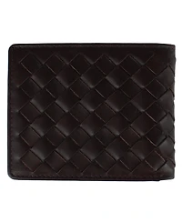 Trafalgar Men's Lazzaro Lattice Weave Leather Bi-Fold Wallet
