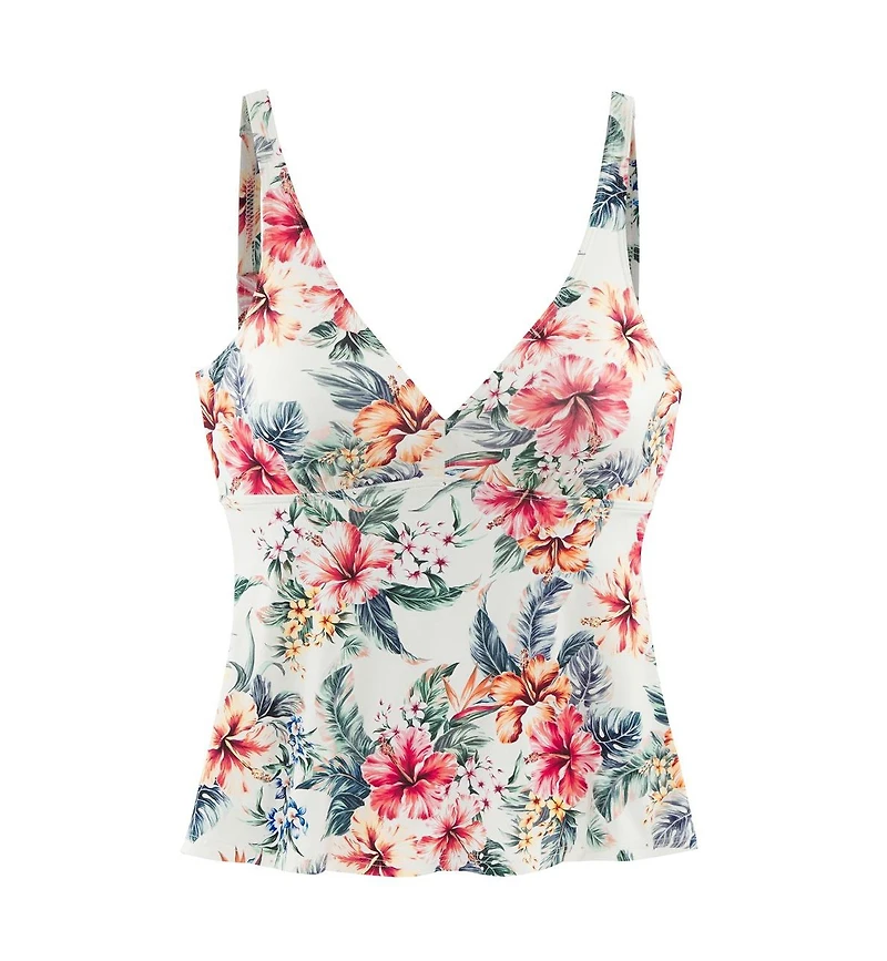 Lascana Women's Tropical Print Underwire Tankini Swimsuit Top