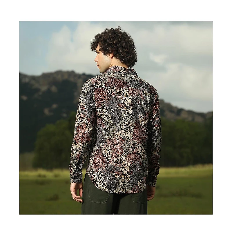 Campus Sutra Men's Multicolour Regal Foliage Shirt