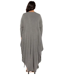 Buxom Couture Plus Size Cascade Bubbled Hem Cardigan