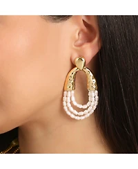 Bcbg Multi-Strand Beaded Loop Earrings