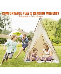 Kids Teepee Play Tent for Ages 1-5 with Windows Mat and Carry Bag Indoor Outdoor