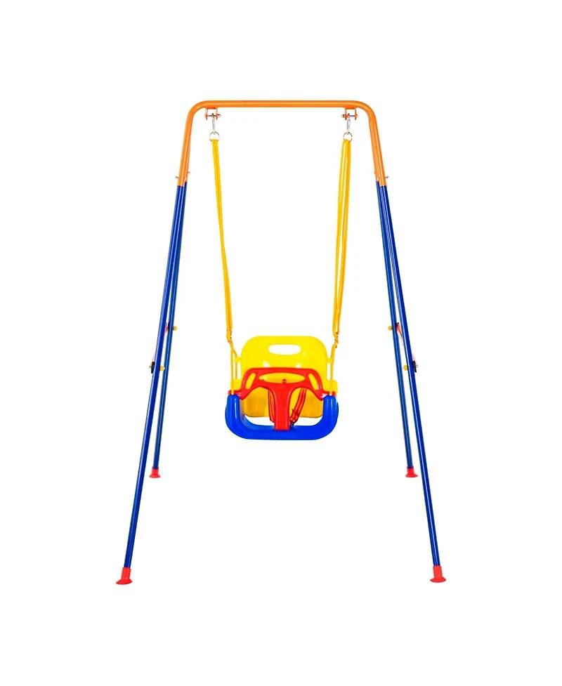 Slickblue Toddler Swing Sets for Backyard Swing Set with 4 Sandbags Foldable